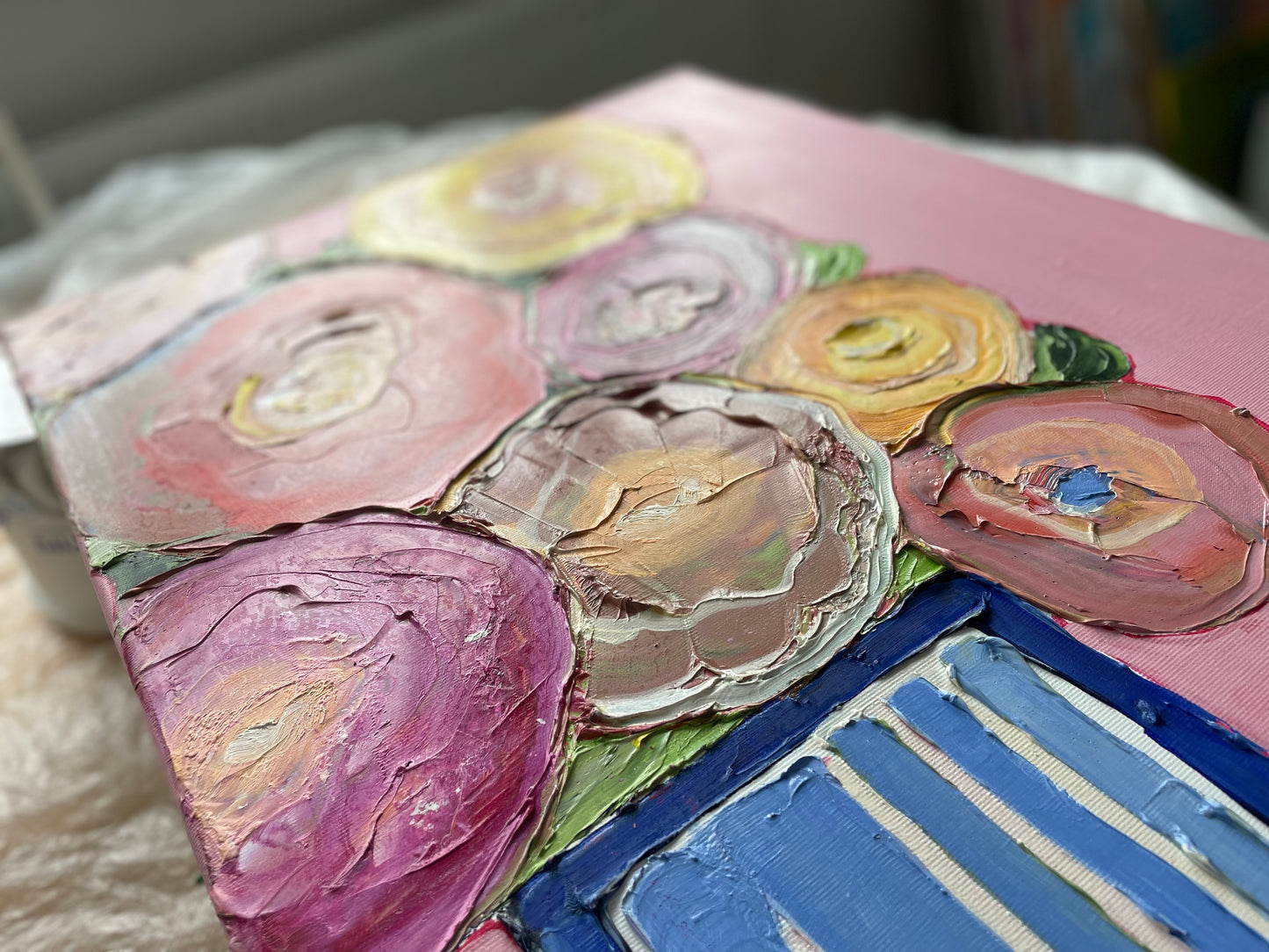 #25 - Original Painting - "Pink Flowers"