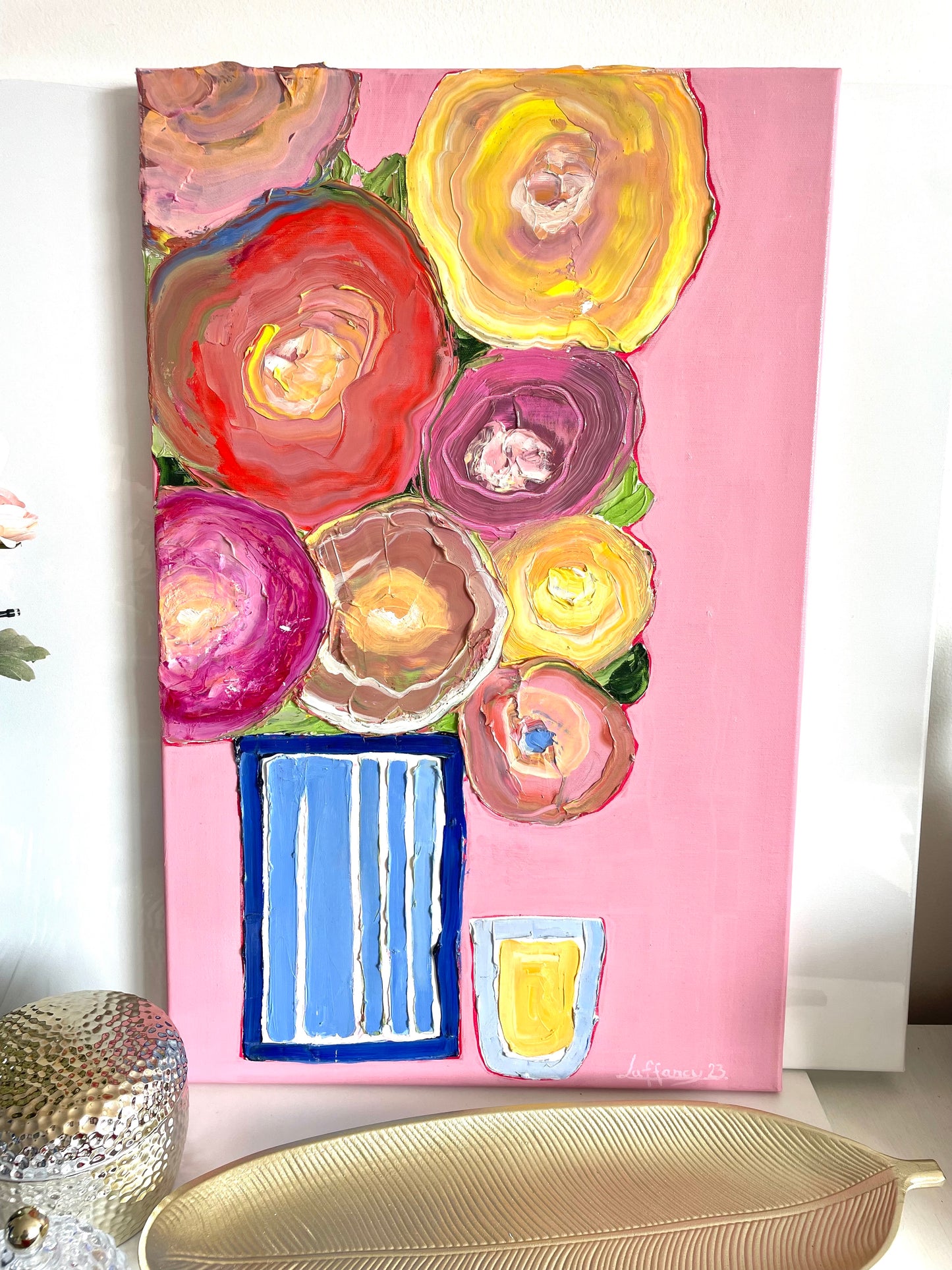 #25 - Original Painting - "Pink Flowers"